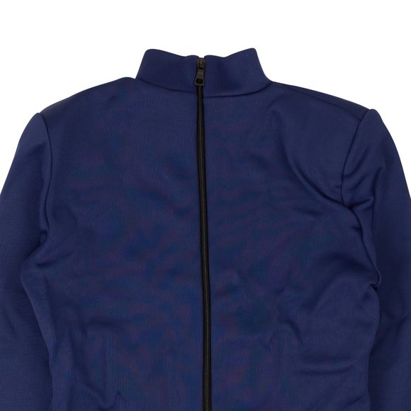 UNRAVEL PROJECT Blue Busti Rib Spall Mock Neck Zip Top Size XL $490 - Picture 2 of 4